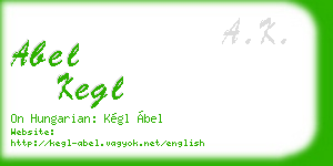abel kegl business card