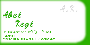 abel kegl business card